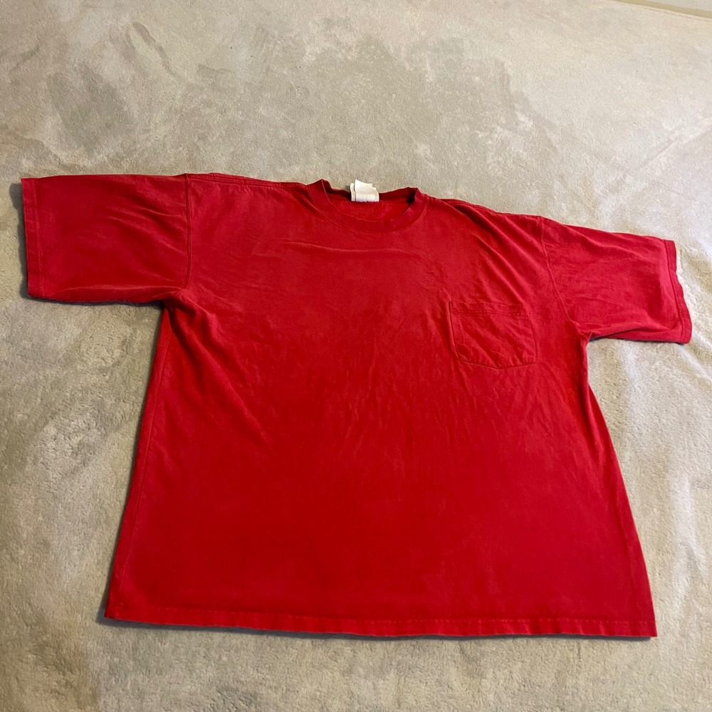 Vintage Lee Sport Mens 2XL Red Pocket T-Shirt Short Sleeve Casual 90s Cotton Tee